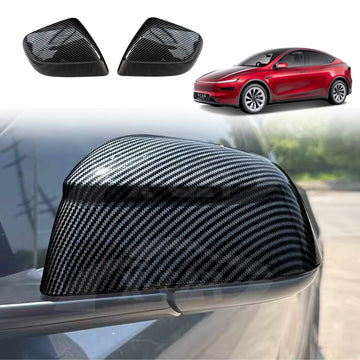 Rear View Mirror Trim Cover for Tesla Model Y Juniper 2025-Onwards Exterior Accessories Side Mirror Cap Carbon Fiber Style