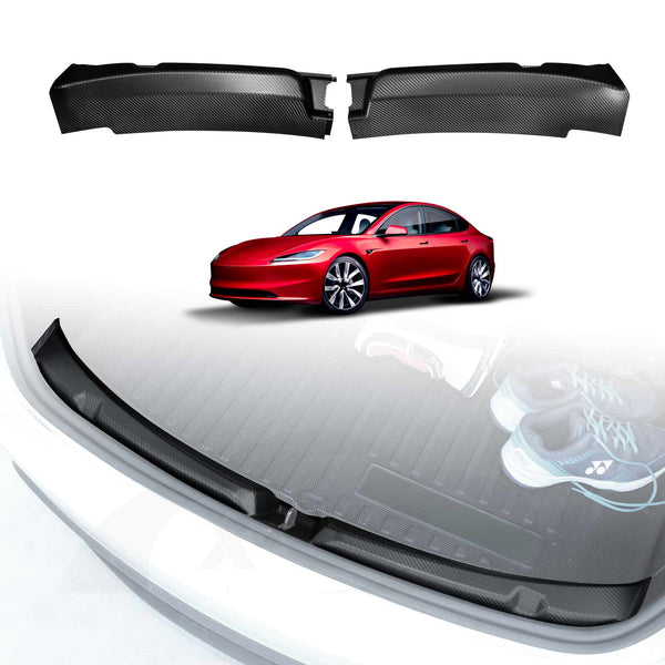 Rear Bumper Guard Trunk Protector Cover for Tesla Model 3 Highland 2023-2025 Carbon Fiber Style Protection Accessories