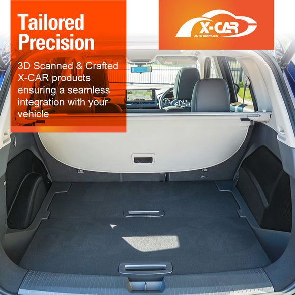 X-CAR boot side protectors installed in Nissan X-Trail T33 car boot.
