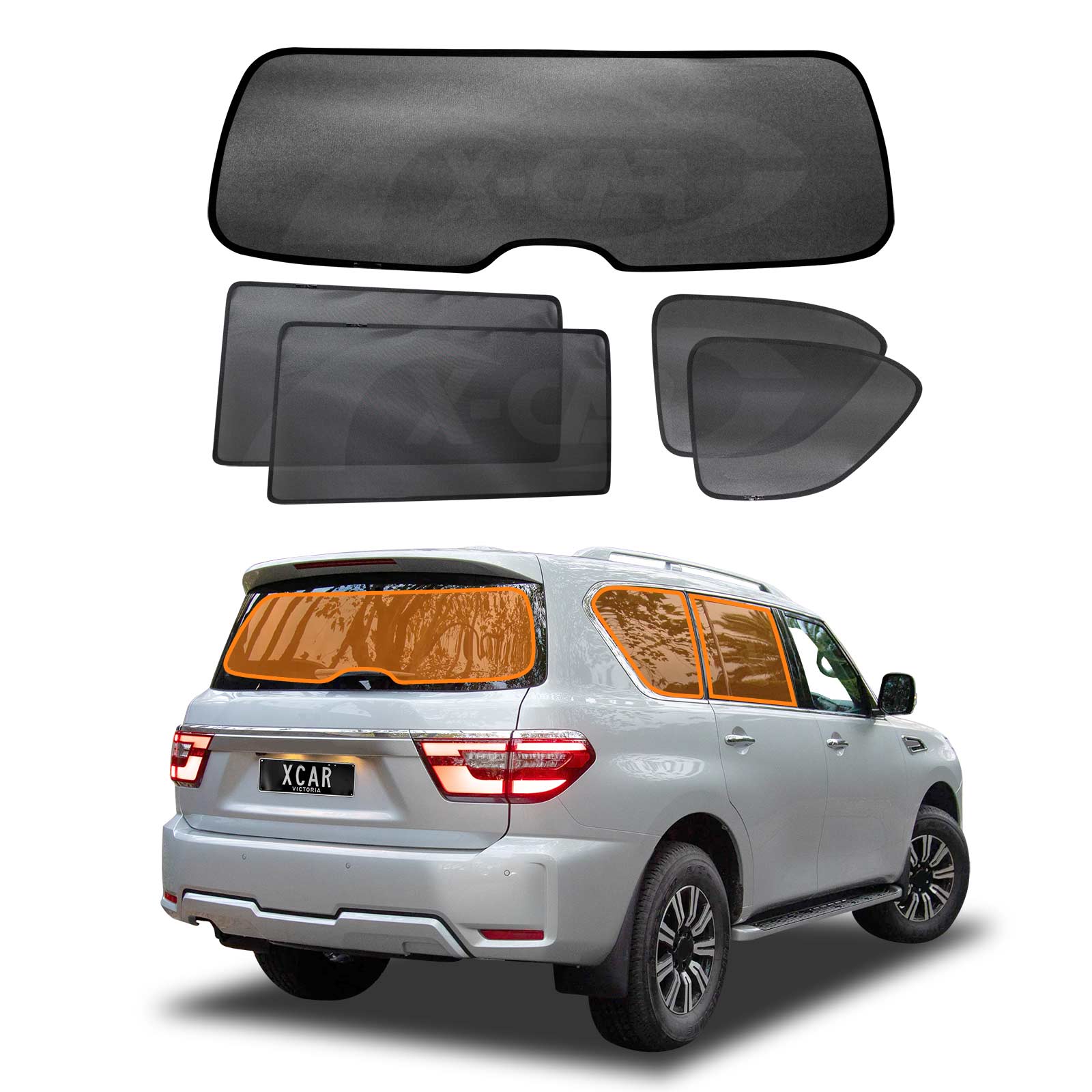 Window Sun Shade for Nissan Patrol 2012-2024 Y62 Series Rear Windscreen Magnetic Blind Mesh