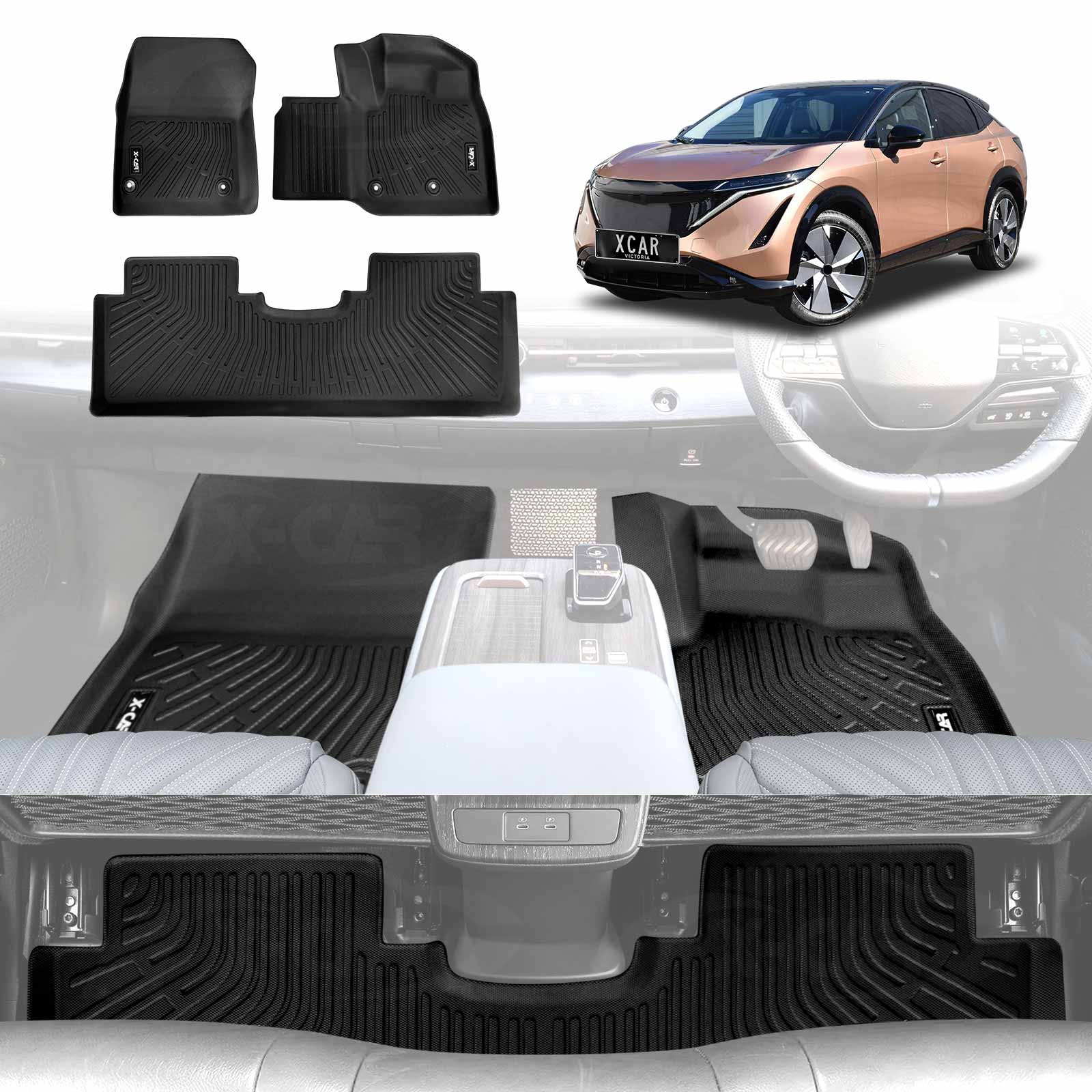 3D Floor Mats for Nissan Ariya 2023-Onwards All Weather Car Liners | X-CAR