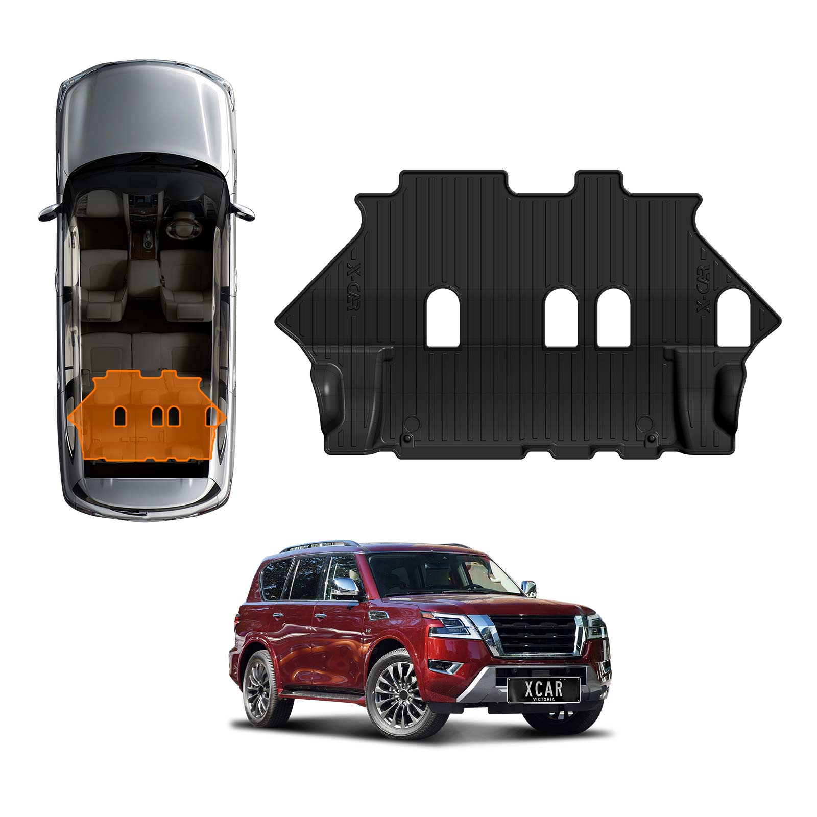3D Floor Mats for Nissan Patrol 2012-2024 Y62 Series All-Weather Car Liners