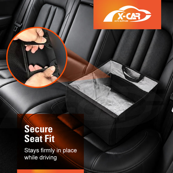 2-in-1 Car Seat Organizer & Cushion for Universal Vehicle 38LStorage Insulated Travel Bag Interior Accessories