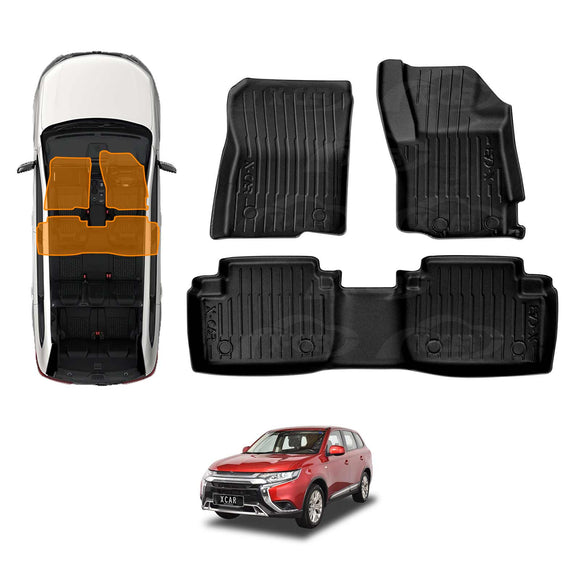 3D Floor Mats for Mitsubishi Outlander 2012-2021 All-Weather Car Liners