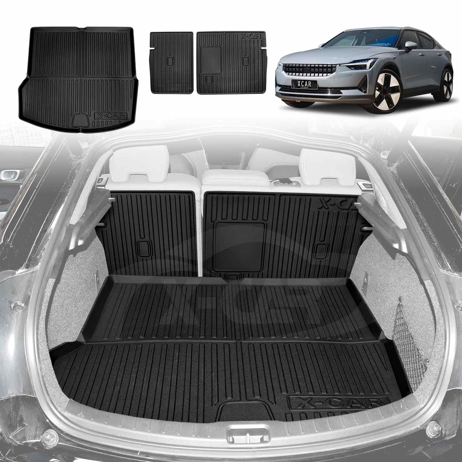 Boot Liner/ Back Seat Protector for Polestar 2 2021-Onwards All-Weather Trunk Cargo Mat
