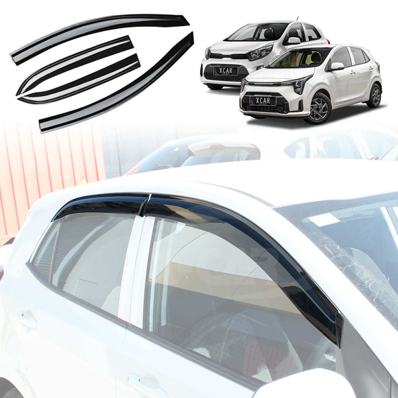 WeatherShields for Kia Picanto 2017-2025 Car Weather Shields Wind Deflectors Sun Visors