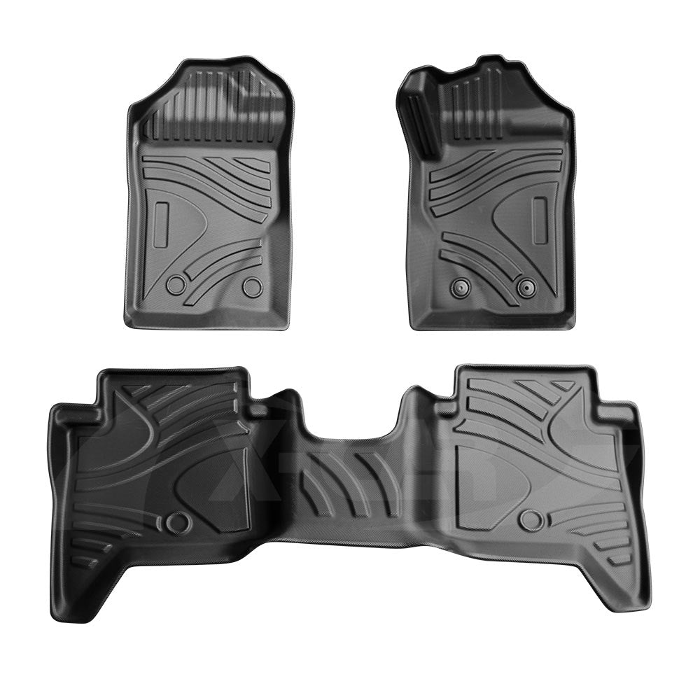 3D Floor Mats for Ford Next-Gen Ranger Dual Cab 2022-Onwards  All-Weather Liners
