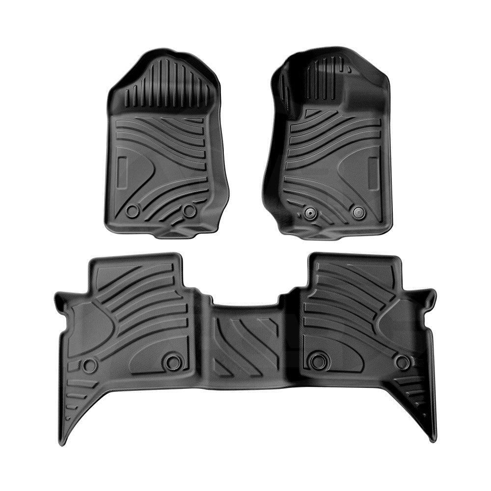 3D Floor Mats for Ford Ranger PX PX2 PX3 Dual Cab 2011-2022 All-Weather Car Liners - 0