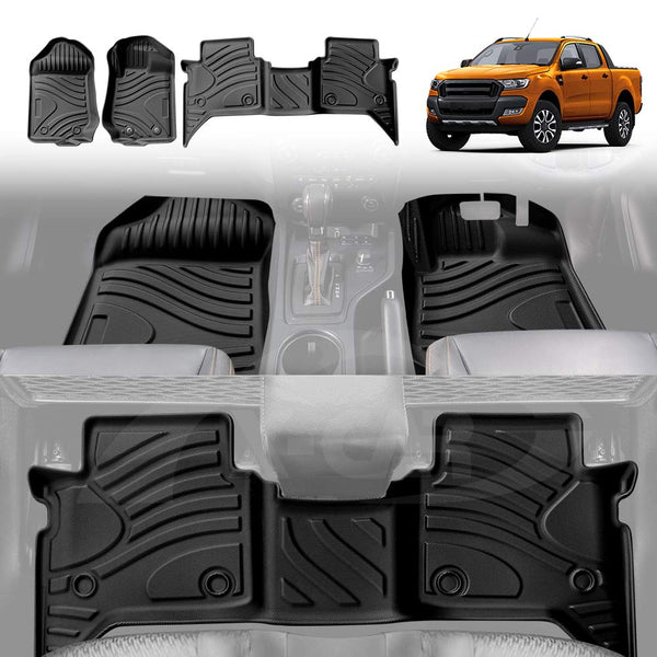 3D Floor Mats for Ford Ranger PX PX2 PX3 Dual Cab 2011-2021 All-Weather Car Liners