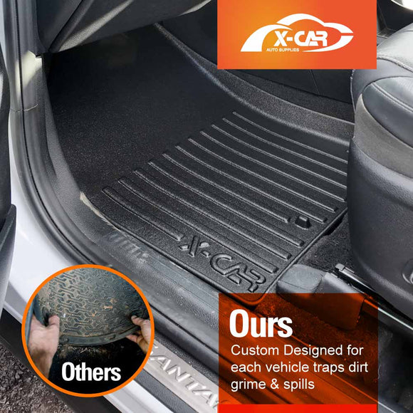 3D Floor Mats for Hyundai Santa Fe SantaFe 2018-2023 All-Weather Car Liners