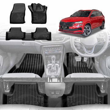 3D Floor Mats for SKODA Karoq 2018-Onwards All Weather Car Liners