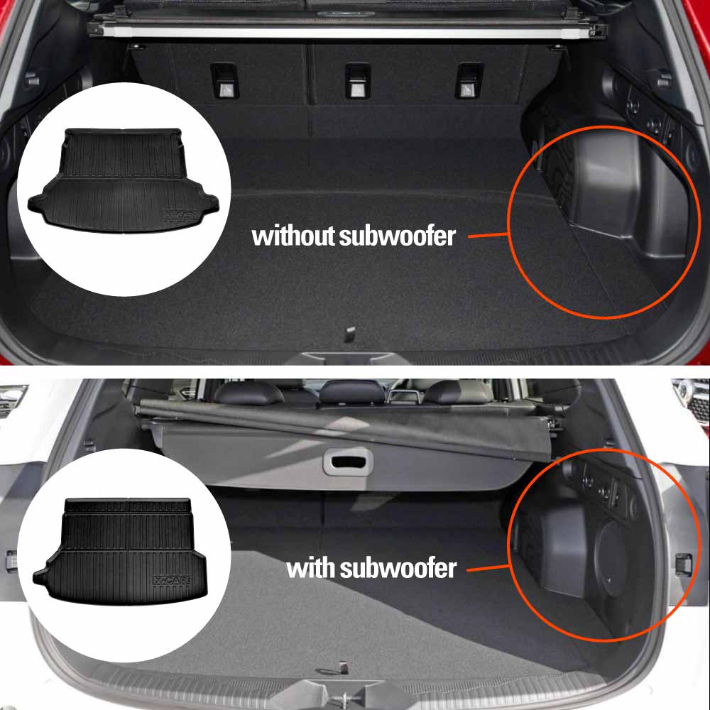 OMAC Cargo Mat – Waterproof TPE Liner For Subaru Forester 2014-2018 (Black, High Edge)