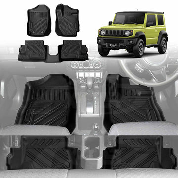 3D Floor Mats for Suzuki Jimny 3-Door Auto Transmission 2018-2025 All-Weather Car Liners