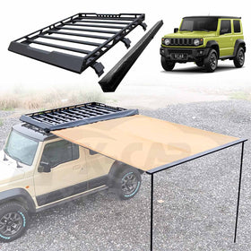 Roof Rack Side Awning for Suzuki Jimny 3-Door 2018-Onwards Multi-Functional Expansion Platform 4WD Off-Road Acessories