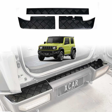 Rear Bumper Guard Trunk Protector Cover for Suzuki Jimny 3-Door 2018-Onwards Carbon Fiber Style Protection Accessories