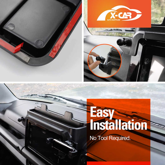 Storage Box with Phone Holder for Suzuki Jimny 3-Door 2018-Onwards Car Screen Hidden Organizer Tray Accessories