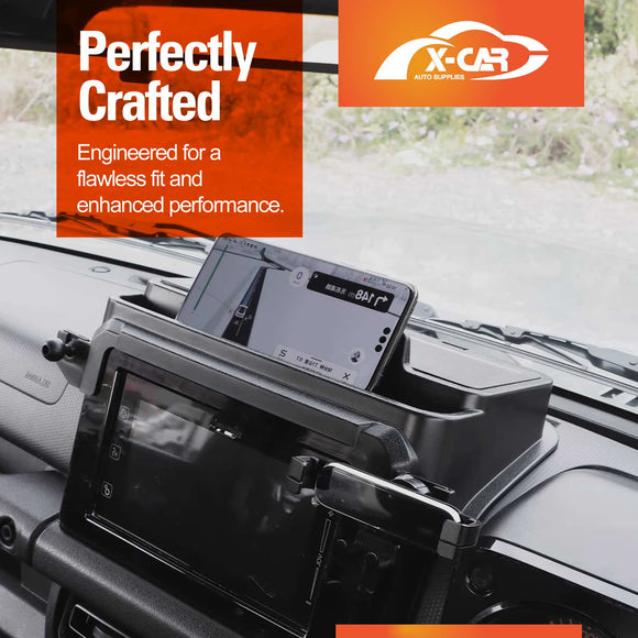 Storage Box with Phone Holder for Suzuki Jimny 3-Door 2018-Onwards Car Screen Hidden Organizer Tray Accessories