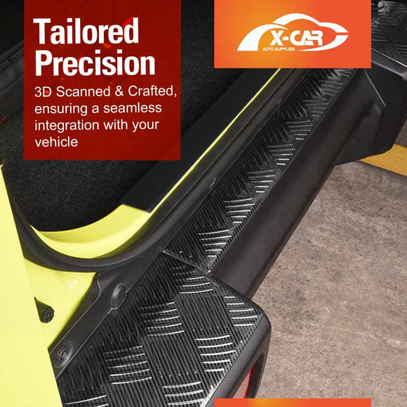 Rear Bumper Guard & Boot Sill Protector Panel for Suzuki Jimny XL 5-Door 2023-Onwards Carbon Fiber Style Scuff Plate Accessories