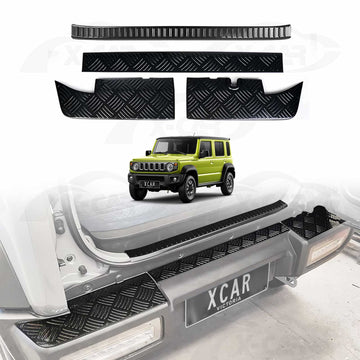 Rear Bumper Guard & Boot Sill Protector Panel for Suzuki Jimny XL 5-Door 2023-Onwards Carbon Fiber Style Scuff Plate Accessories