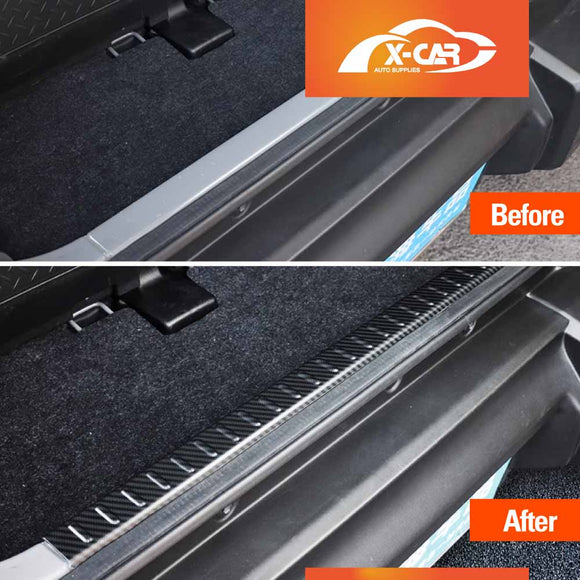 Rear Bumper Guard & Boot Sill Protector Panel for Suzuki Jimny XL 5-Door 2023-Onwards Carbon Fiber Style Scuff Plate Accessories