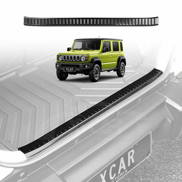 Rear Bumper Guard & Boot Sill Protector Panel for Suzuki Jimny XL 5-Door 2023-Onwards Carbon Fiber Style Scuff Plate Accessories