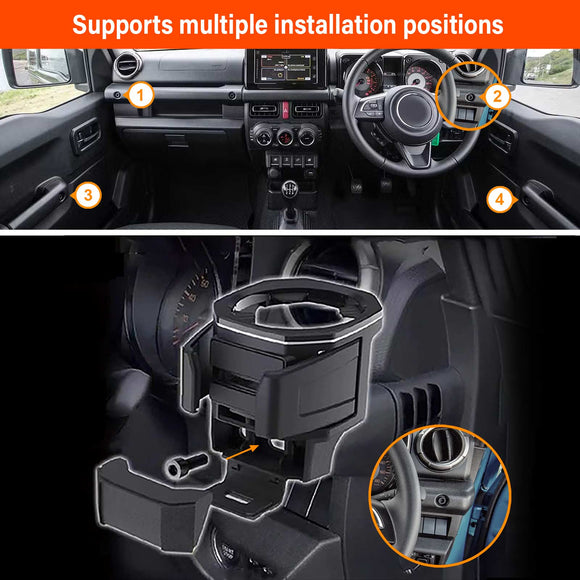 Dash Center Console Organizer for Suzuki Jimny 2018-Onwards Passenger Handle Tray Cup Holder