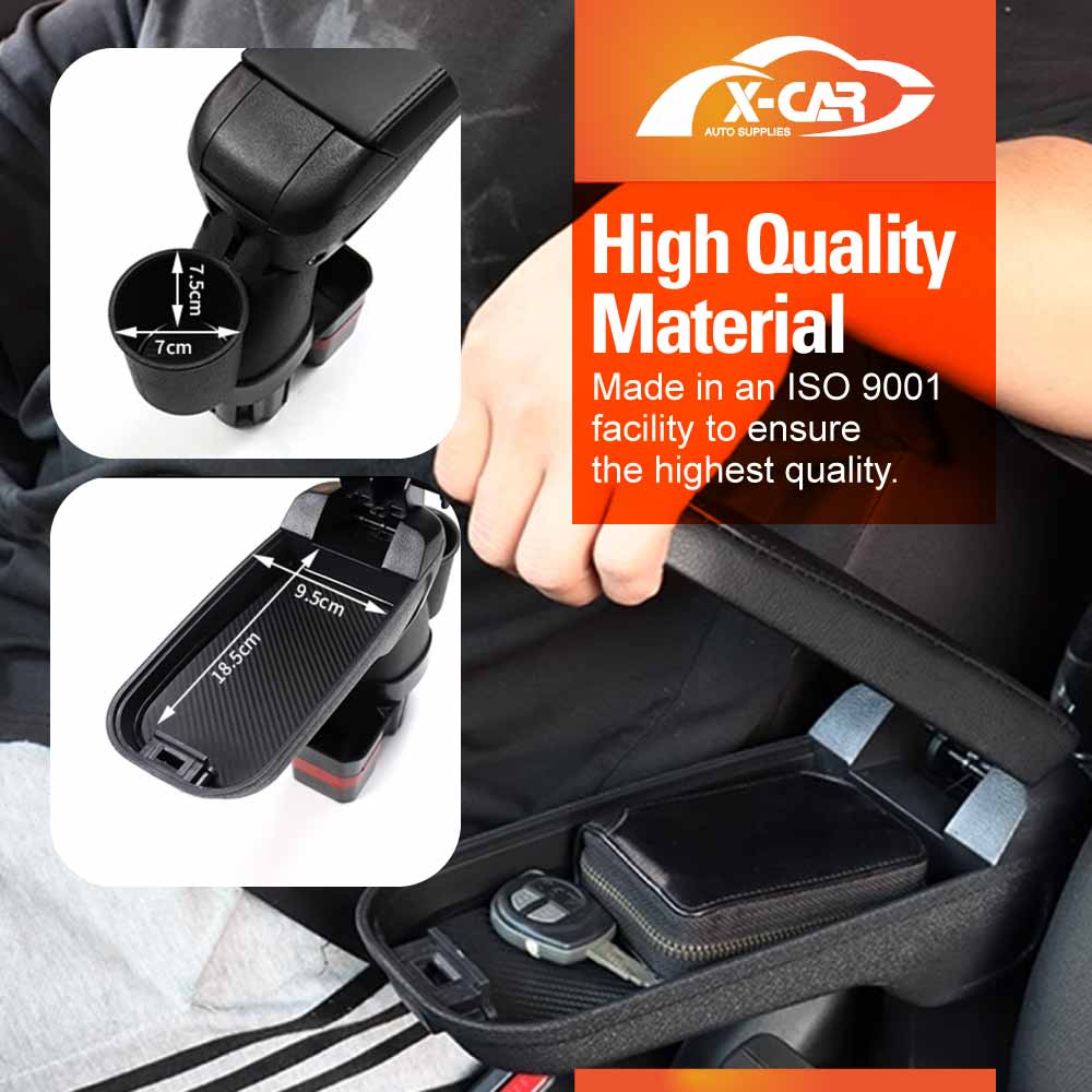 Central Armrest Storage Box with Cup Holder for Suzuki Swift 3rd Gen 2017-2024 Arm Rest Car Interior Accessories