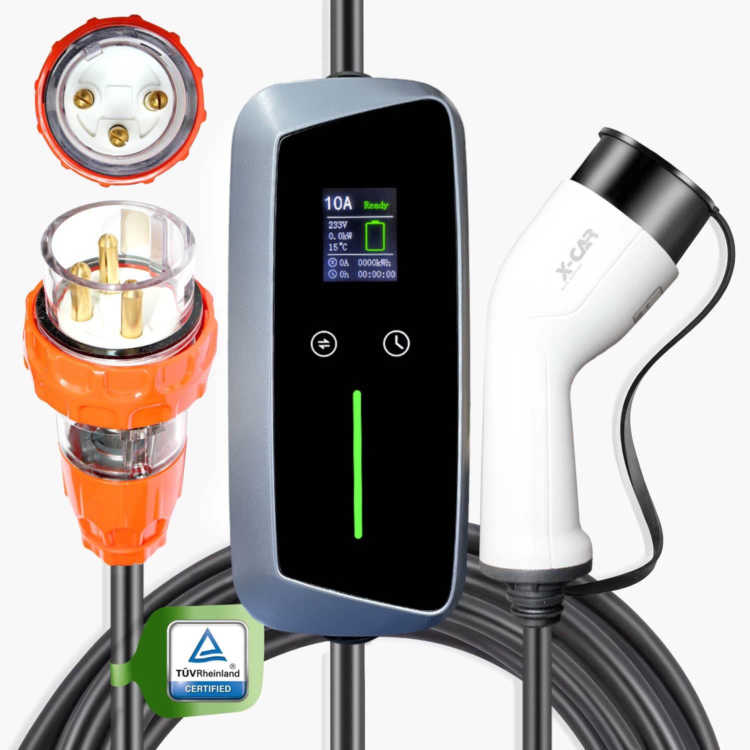 Type 2 Portable EV Charger 32 Amp 7KW 3 Pin 5 Meters for Audi e-tron Q4 Q5 Q6 SQ6 Q6 SQ8 PHEV EV