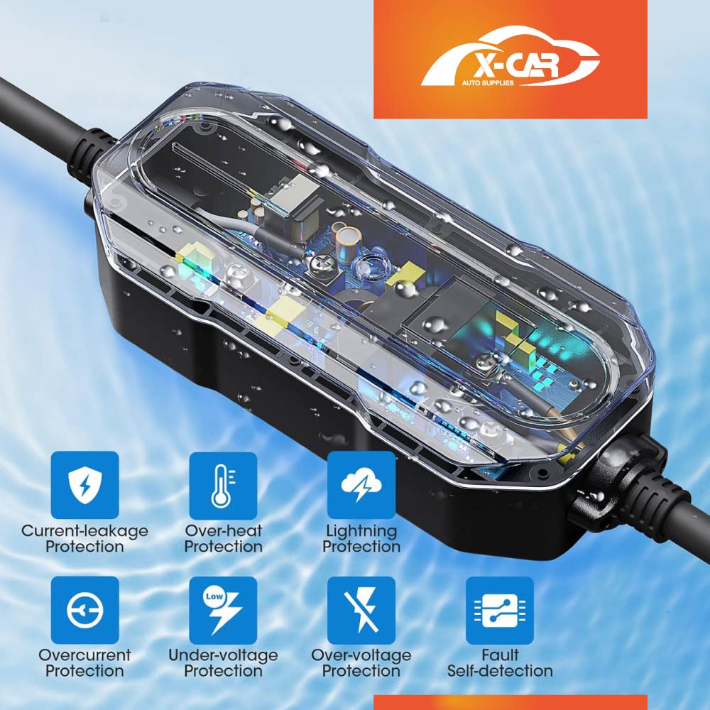 Type 2 Portable EV Charger 10 Amp 2.4KW 5M for Jeep Grand Cherokee, Compass PHEV Avenger - 0