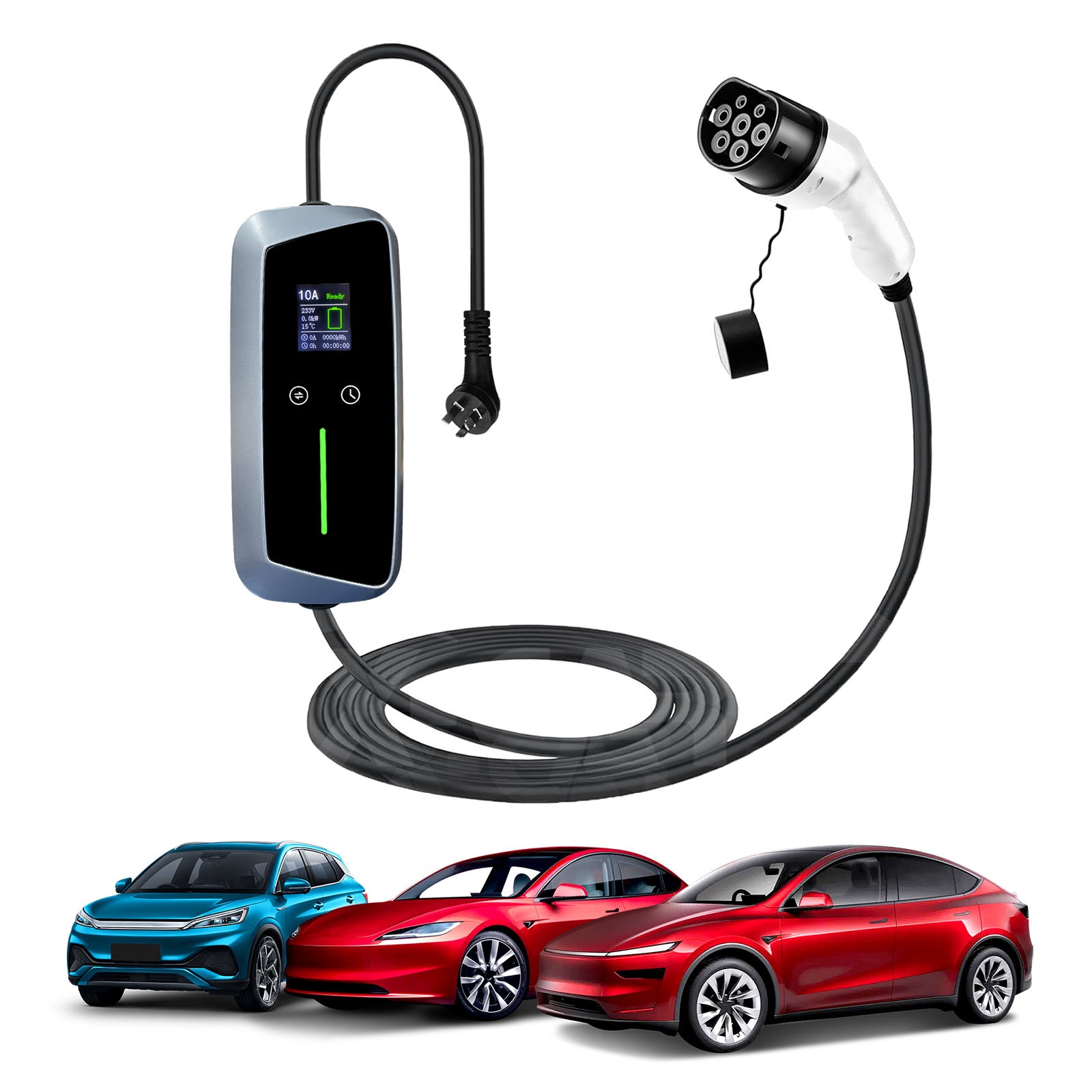 Type 2 Portable EV Charger 10 Amp 2.4KW AU Plug 5 Meters for Tesla Model 3 Model Y