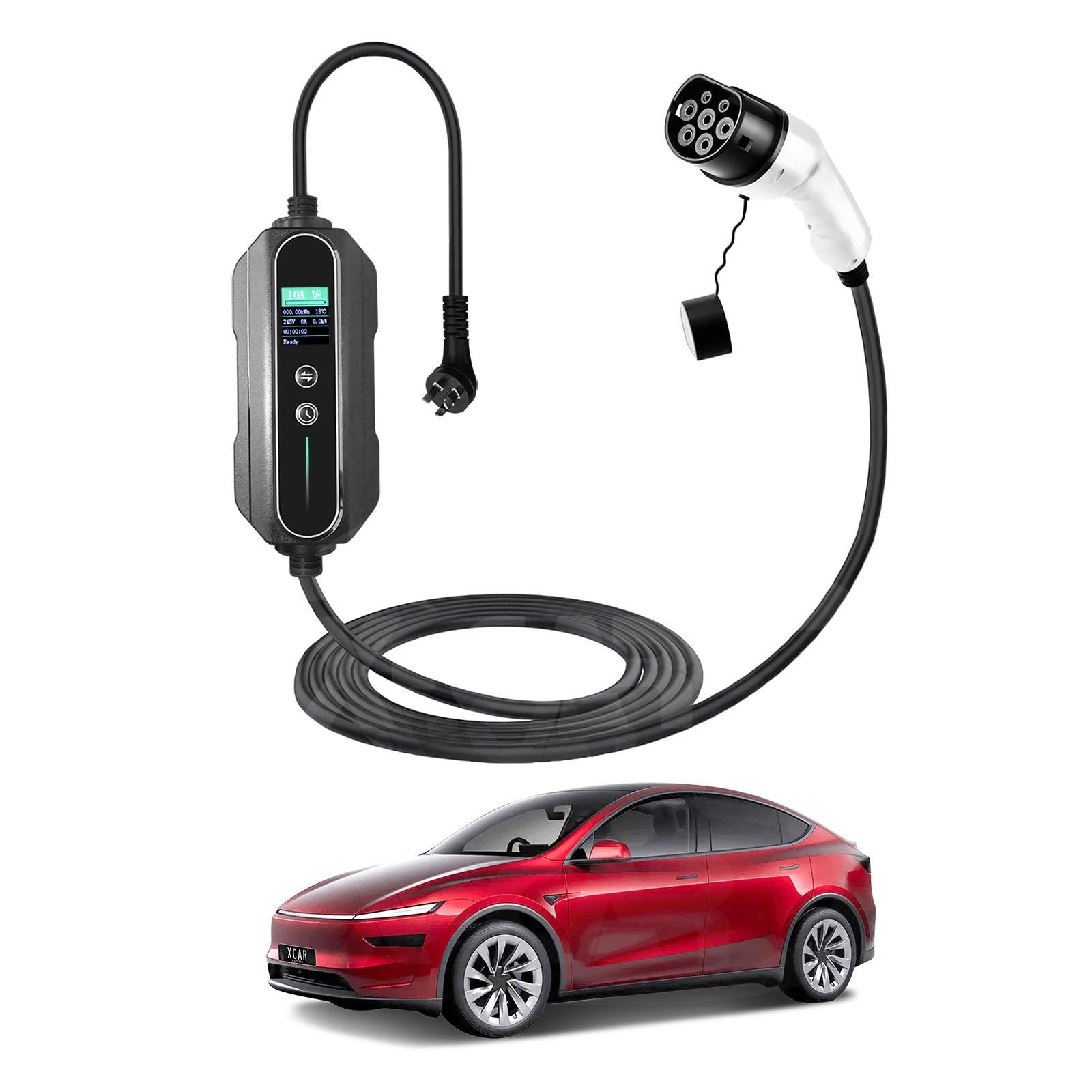 Tesla Model Y Juniper Type 2 Portable EV Charger 10 Amp 2.4KW AU Plug 5 Meters
