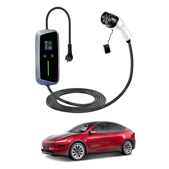 Tesla Model Y L 6-Seat Type 2 Portable EV Charger 10 Amp 2.4KW AU Plug 5 Meters