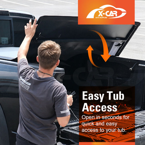 Soft Tonneau Cover for Mazda BT-50 BT50 Dual Cab TF Series 2020-Onwards Tri-Fold Ute Tub Bed