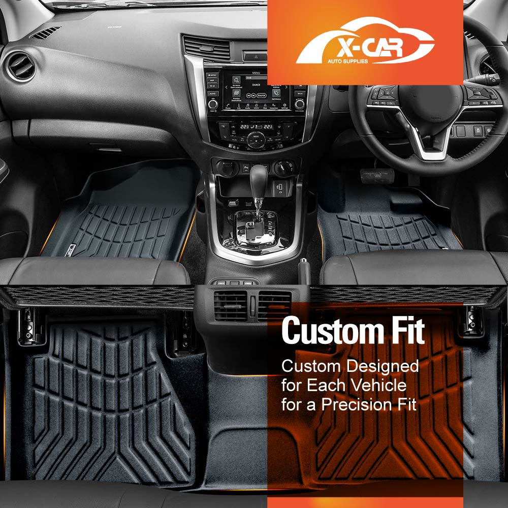 3D Floor Mats for Nissan Navara NP300 D23 Dual Cab 2015-Onwards All-Weather Car Liners - 0