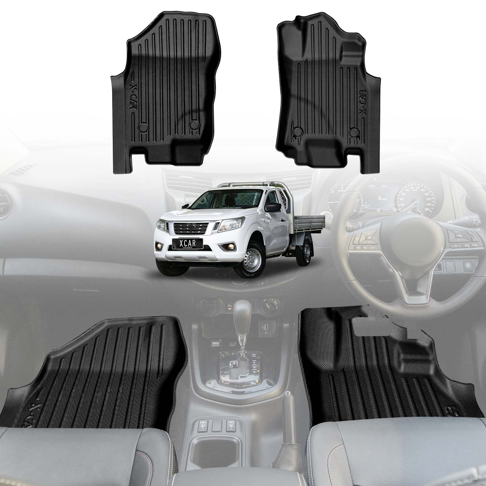 3D Floor Mats for Nissan Navara NP300 D23 Single Cab 2015-2025 ...