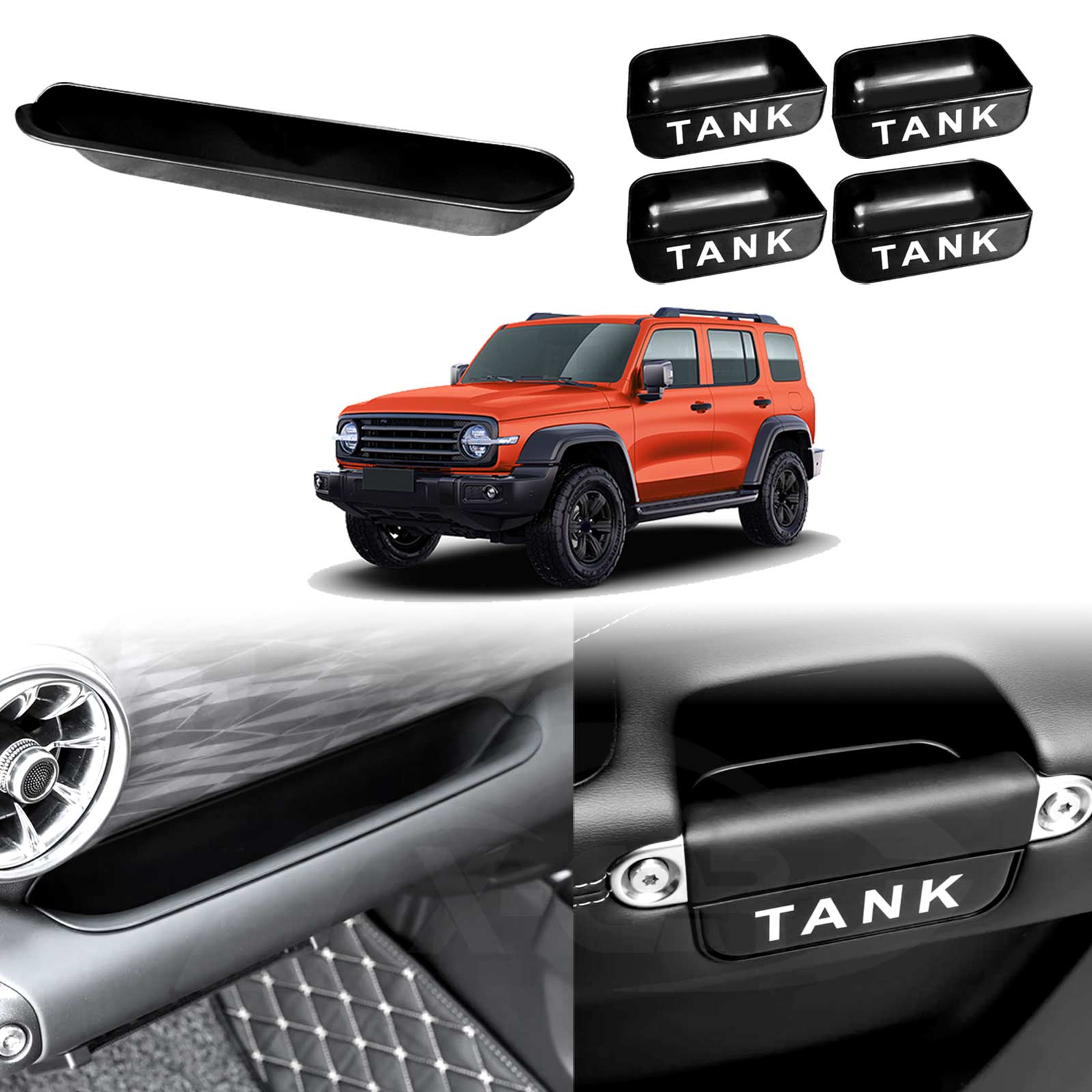 GWM Tank 300 2023-2025 Door Handle Storage Passenger Dash Board Grab Tray Organizer Accessories