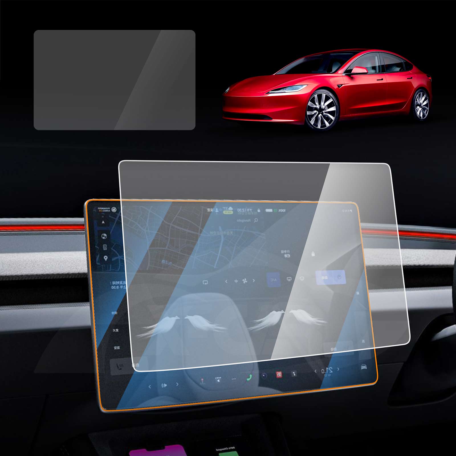 Tesla Model 3 Highland 2023-2025 Screen Protector Touchscreen 9H Tempered Glass Anti-Scratch