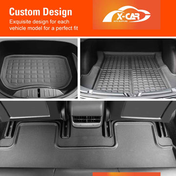Tesla Model 3 Interior Liners Set 2019-2023 All-Weather XPE Cargo Trunk Mats - 0