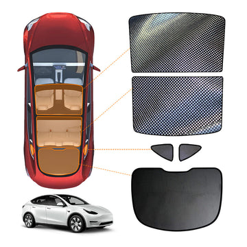 Glass Roof Sun Shades For Tesla Model Y 2022-2025