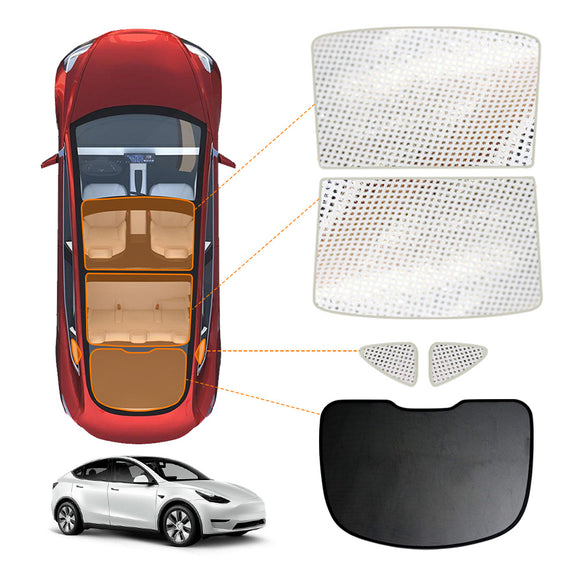 Glass Roof Sun Shades For Tesla Model Y 2022-2025