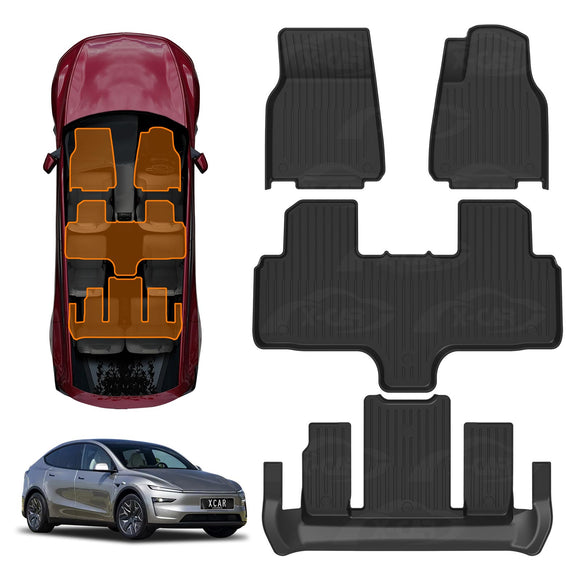 [Pre-order] 3D Floor Mats for Tesla Model Y L 6-Seat 2026-Onwards All-Weather Car Liners
