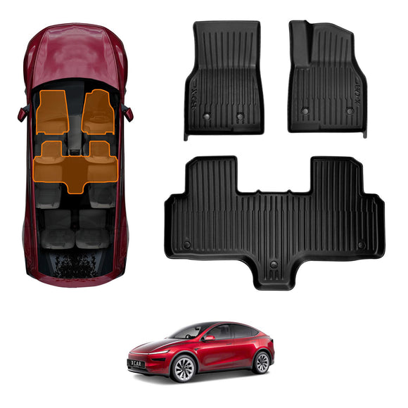 3D Floor Mats for Tesla Model Y L 6-Seat 2026-Onwards All-Weather Car Liners