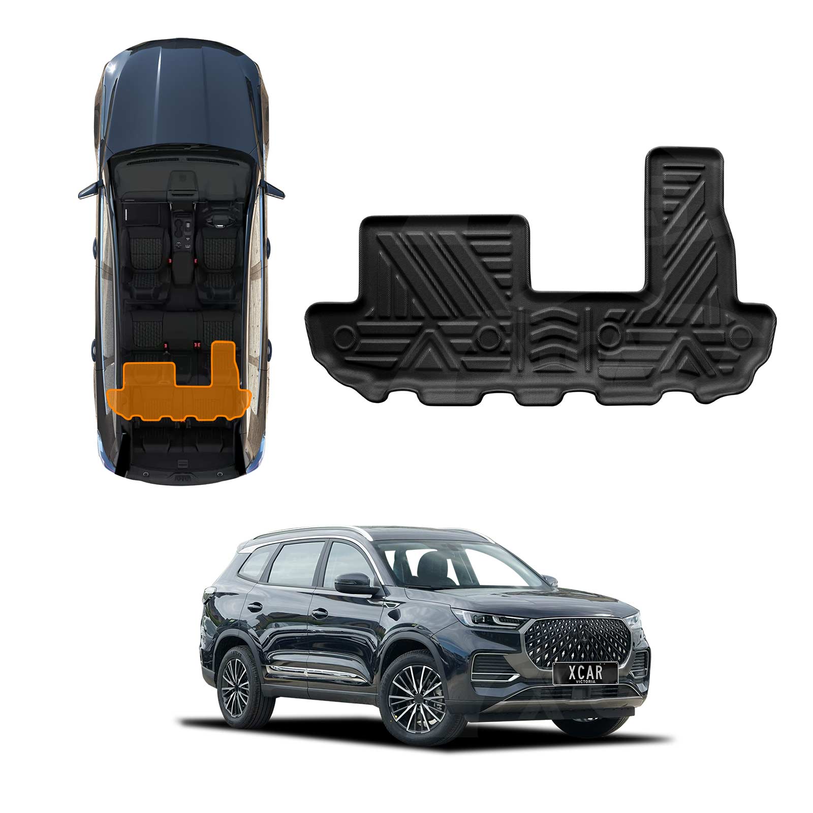 3D Floor Mats for Chery Tiggo 8 Pro Max 2024-2025 All-Weather Car Liners