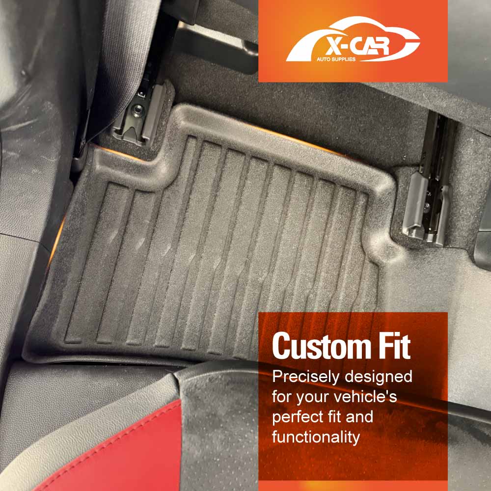 3D MAXpider All-Weather Floor Mats For Toyota Corolla Hatchback 2019-2020 & Hybrid - Kagu Series, 1st & 2nd Row, Black