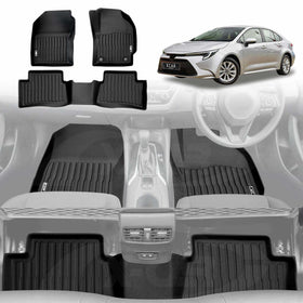 3D Floor Mats for Toyota Corolla Sedan 2019-Onwards All-Weather Car Liners