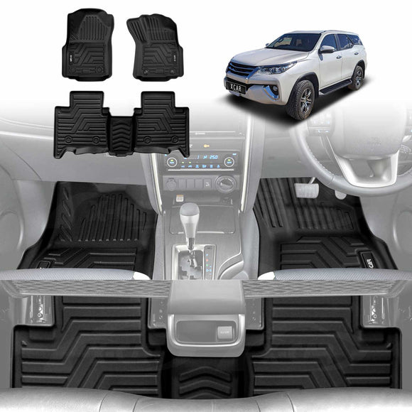 3D Floor Mats for Toyota Fortuner 2015-Onwards All-Weather Liners