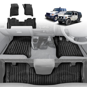 3D Floor Mats for Toyota Landcruiser 70/79/76 Series 2012-Onwards All-Weather Car Liners