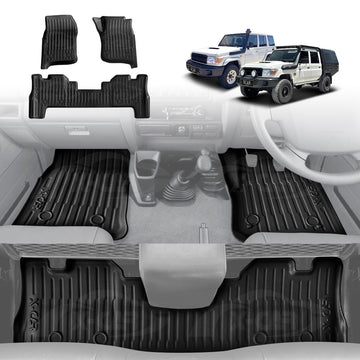 3D Floor Mats for Toyota Landcruiser 70/79/76 Series 2012-Onwards All-Weather Car Liners