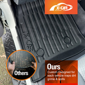 3D Front Floor Mats for Toyota Land Cruiser 78 Series Troopcarrier 2012-Onwards All-Weather Car Liners - 0