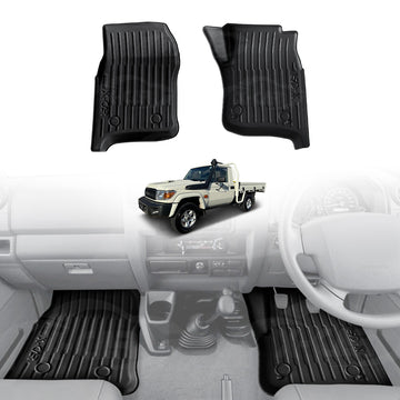 3D Front Floor Mats for Toyota Land Cruiser 79 Series Single Cab 2012-2016 All-Weather Car Liners